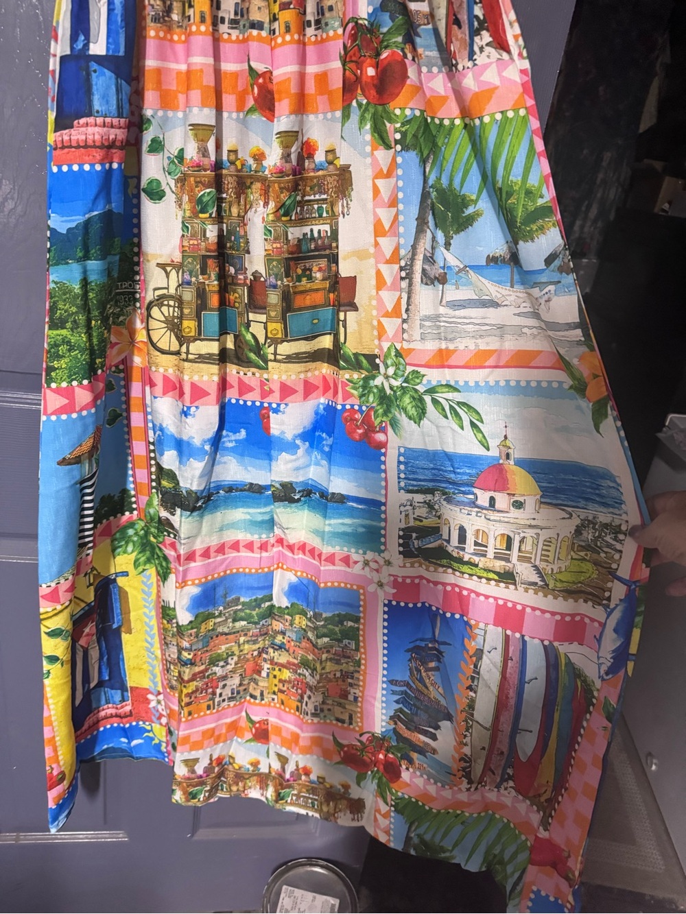 NWT Endless Moon Scenic Postcard Print Maxi Dress - Size Medium - Resort Wear - Picture 6 of 7